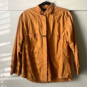 Vintage Jordache Concepts mustard yellow long sleeve button down top
